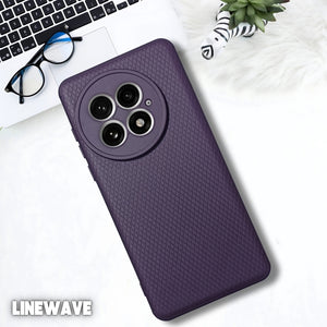 Deep Purple Line Wave Silicone Case for Oneplus 13