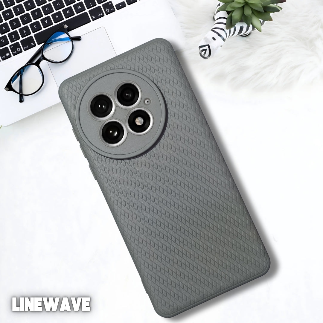 Grey Line Wave Silicone Case for Oneplus 13