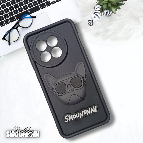 Black SHOUNENN BULLDOG Silicone case for Oneplus 13R