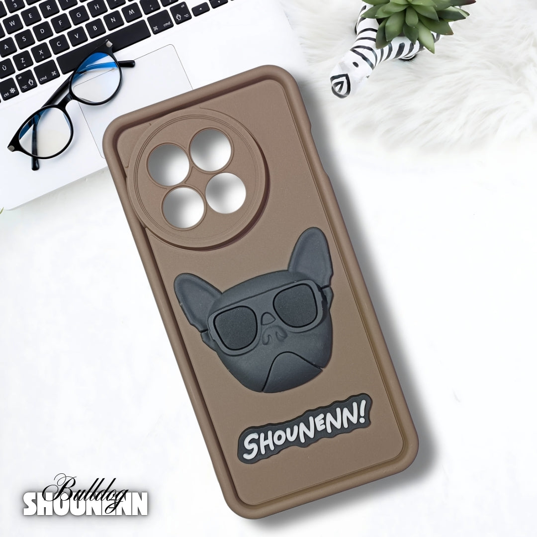 Brown SHOUNENN BULLDOG Silicone case for Oneplus 13R