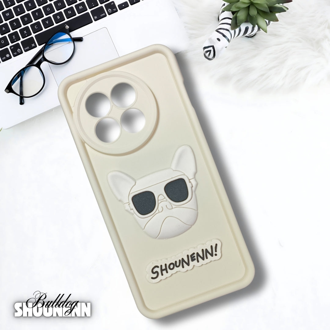 Cream SHOUNENN BULLDOG Silicone case for Oneplus 13R
