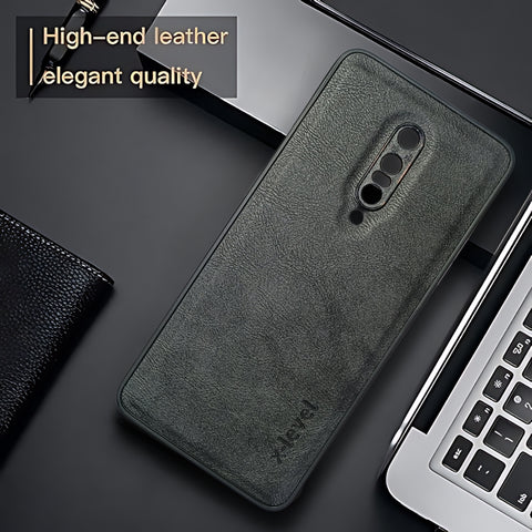 X-LEVEL Black Leather Case for Oneplus 7 Pro