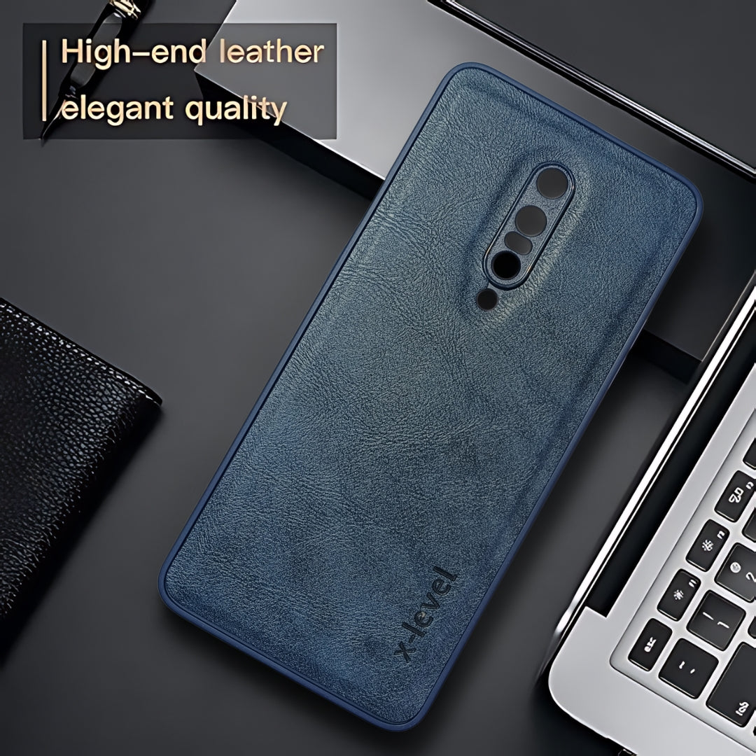 X-LEVEL Blue Leather Case for Oneplus 7 Pro