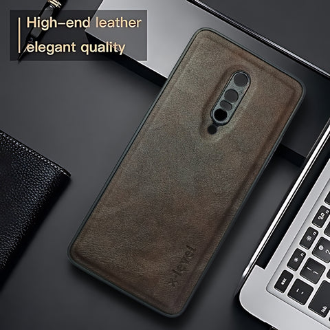 X-LEVEL Dark Brown Leather Case for Oneplus 7 Pro