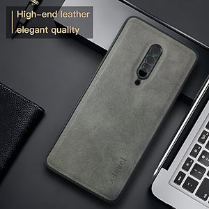X-LEVEL Grey Leather Case for Oneplus 7 Pro