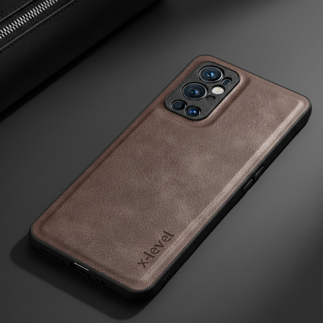 X-LEVEL Dark Brown Leather Case for Oneplus 9 Pro