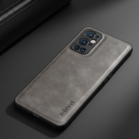 X-LEVEL Grey Leather Case for Oneplus 9 Pro