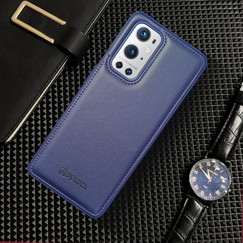 Prime Leather Dark Blue Leather Case for Oneplus 9 Pro