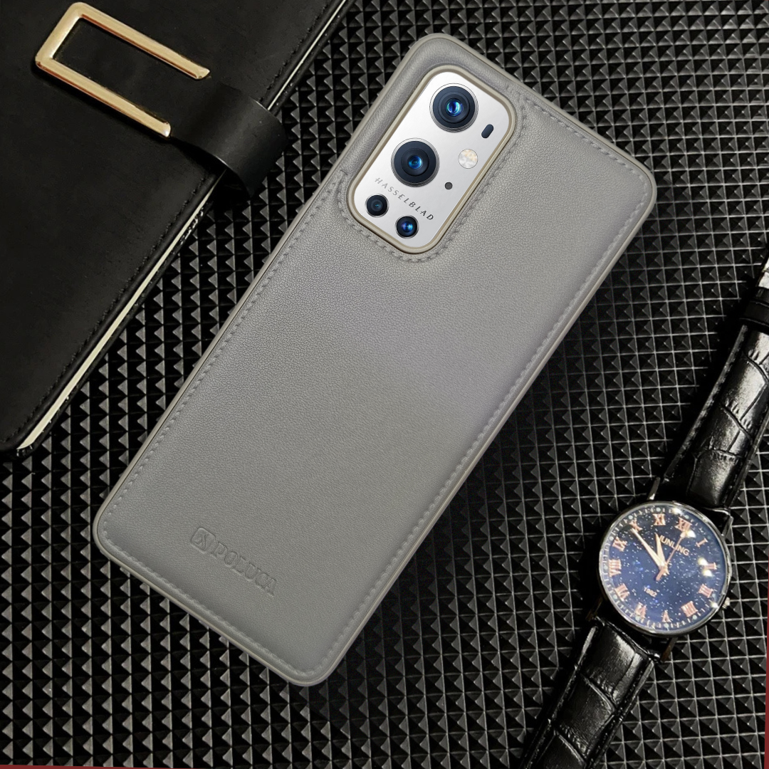 Prime Leather Grey Leather Case for Oneplus 9 Pro