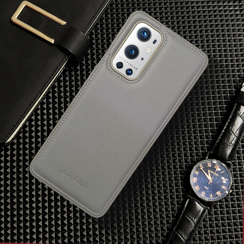 Prime Leather Grey Leather Case for Oneplus 9 Pro