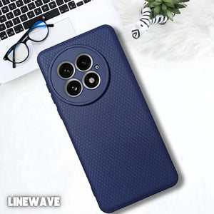 Dark Blue Line Wave Silicone Case for Oneplus 13