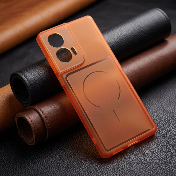 Orange Amber Silicone Case for Motorola Edge 50 Fusion - The Hatke