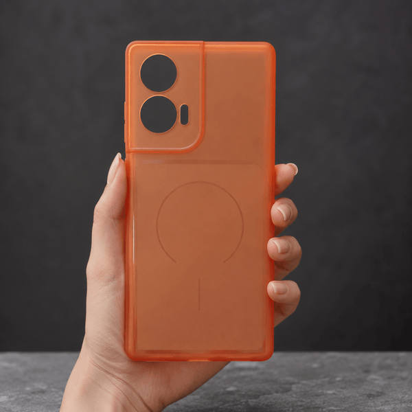 Orange Amber Silicone Case for Motorola Edge 50 Fusion - The Hatke