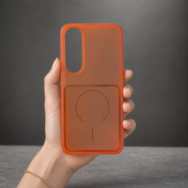 Orange Amber Silicone Case for Vivo V70 Fe - The Hatke