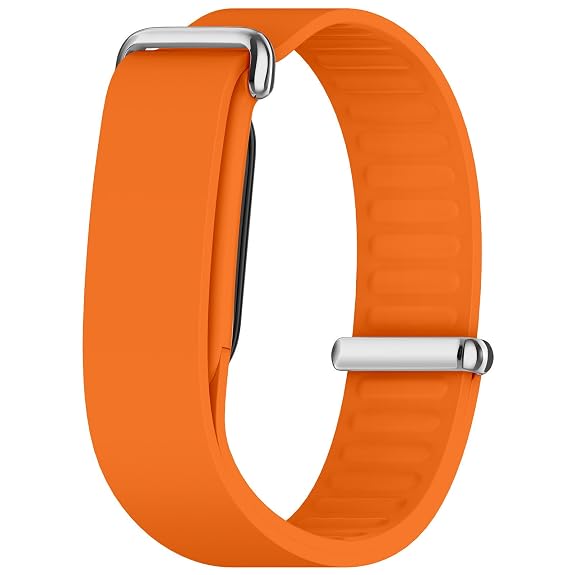 Orange Hard Metal Lock Silicone Strap For Google Fitbit Air - The Hatke