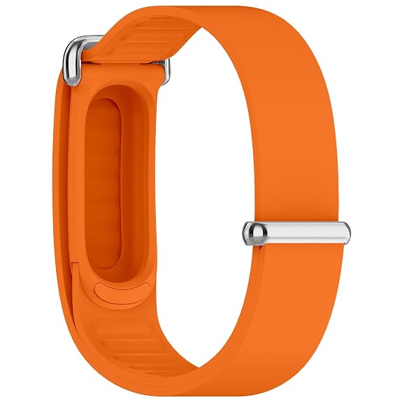 Orange Hard Metal Lock Silicone Strap For Google Fitbit Air - The Hatke