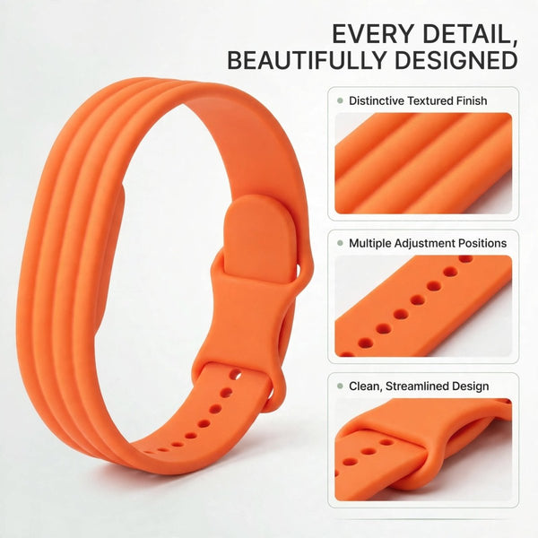 Orange Lining Silicone Strap For Google Fitbit Air - The Hatke