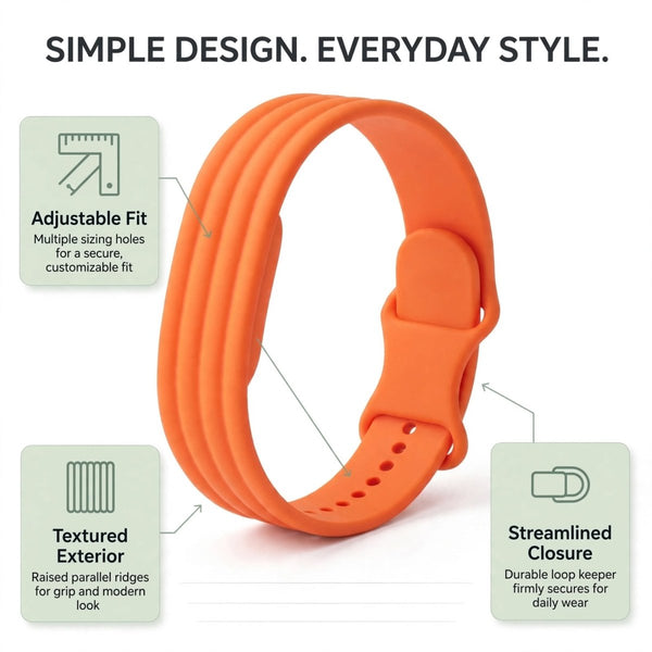 Orange Lining Silicone Strap For Google Fitbit Air - The Hatke