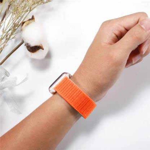 Orange Nylon Strap For Apple Watch Series 4 (42mm/44mm/45mm/46mm/49mm) - The Hatke