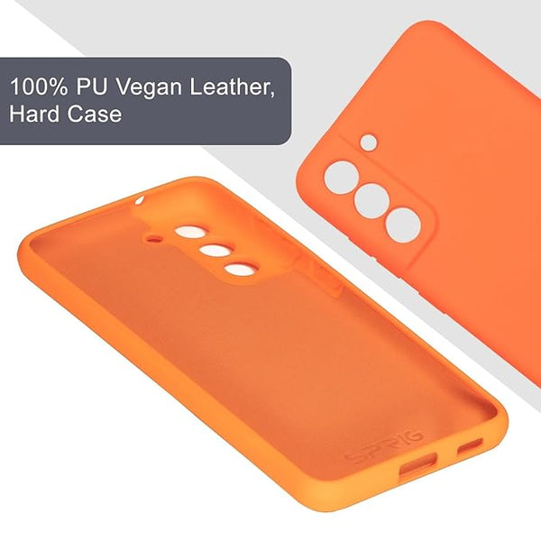 Orange Original Camera Safe Silicone case for Samsung S21 FE - The Hatke