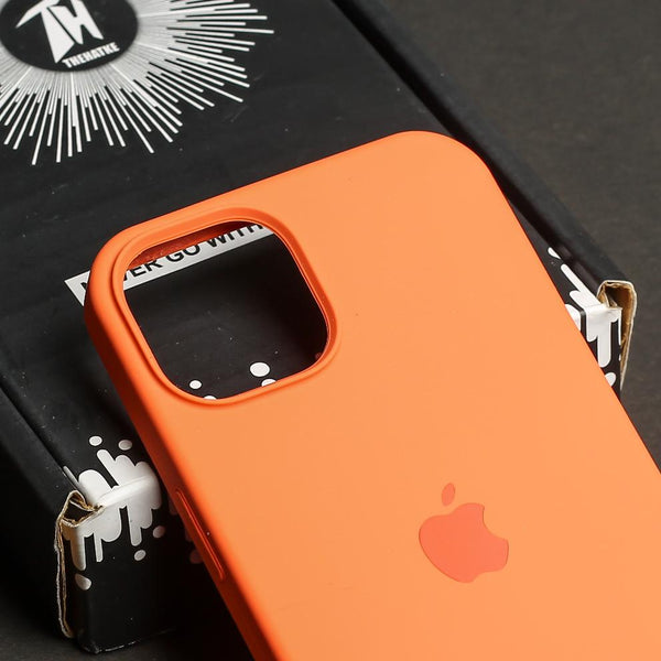 Orange Original Silicone case for Apple iphone 14 Plus - The Hatke