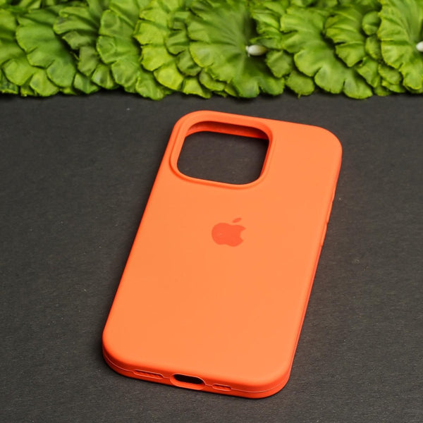 Orange Original Silicone case for Apple iphone 15 pro - The Hatke
