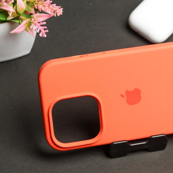 Orange Original Silicone case for Apple iphone 15 pro - The Hatke