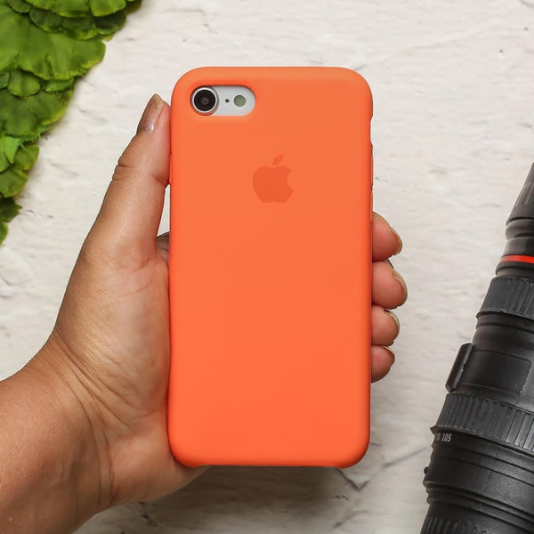 Orange Original Silicone case for Apple iphone 7 - The Hatke