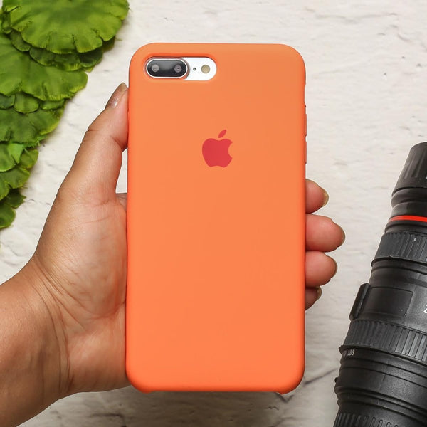 Orange Original Silicone case for Apple iphone 7 Plus - The Hatke