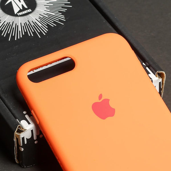 Orange Original Silicone case for Apple iphone 7 Plus - The Hatke