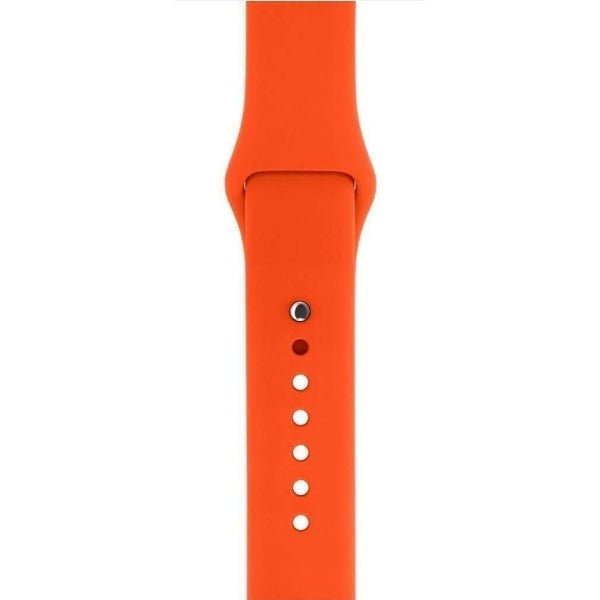 Orange Plain Silicone Strap For Apple Watch Series 6 (38mm/40mm/41mm) - The Hatke