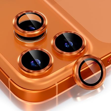 Orange Metallic camera ring lens guard for Apple iphone 17 Pro Max