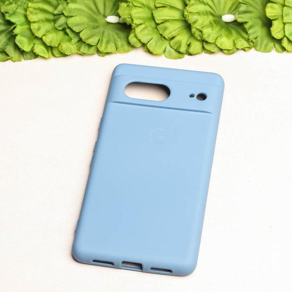 Pastel Blue Camera Original Silicone case for Google Pixel 7 - The Hatke