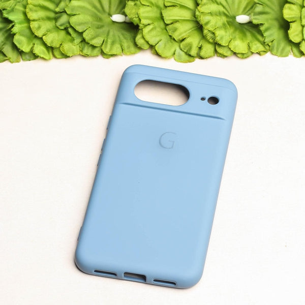 Pastel Blue Camera Original Silicone case for Google Pixel 8 - The Hatke