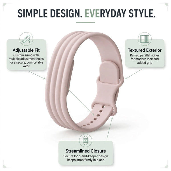 Peach Lining Silicone Strap For Google Fitbit Air - The Hatke