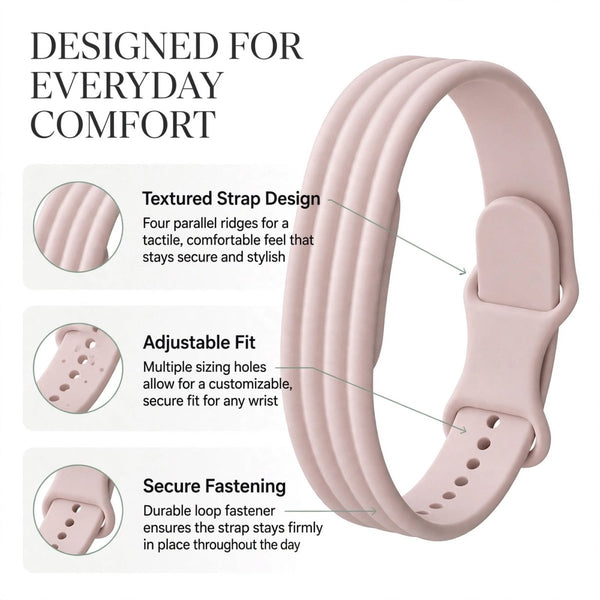 Peach Lining Silicone Strap For Google Fitbit Air - The Hatke