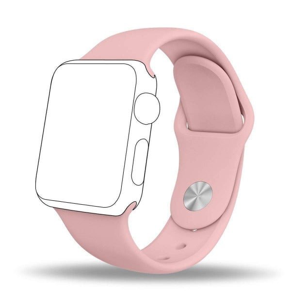 Peach Plain Silicone Strap For Apple Watch Series 1 (38mm/40mm/41mm) - The Hatke