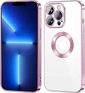 Pink 6D Chrome Logo Cut Transparent Case for Apple iphone 11 Pro Max - The Hatke