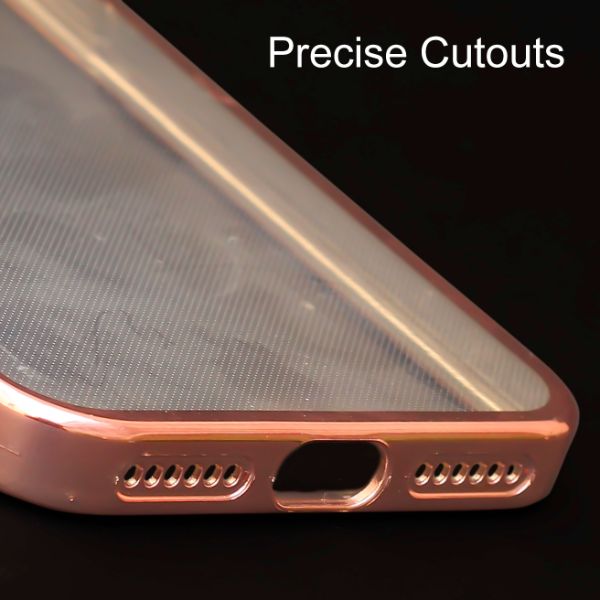 Pink 6D Chrome Logo Cut Transparent Case for Apple iphone 6/6s - The Hatke