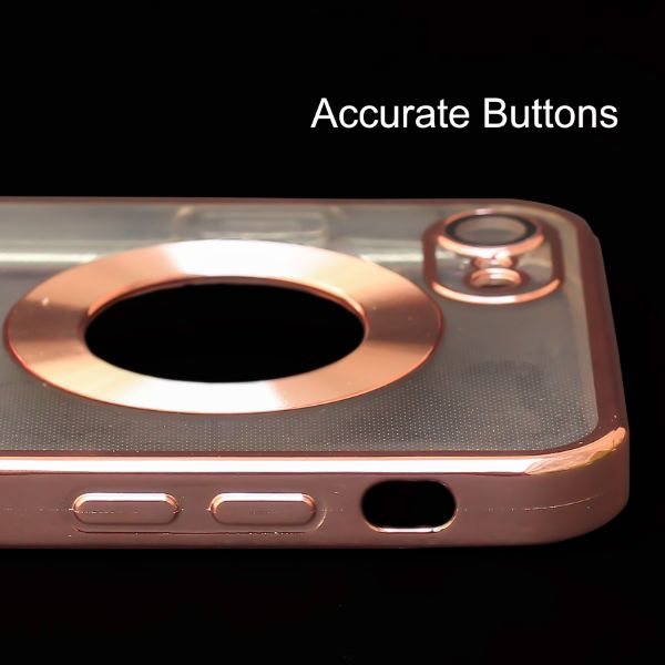 Pink 6D Chrome Logo Cut Transparent Case for Apple iphone 6/6s - The Hatke