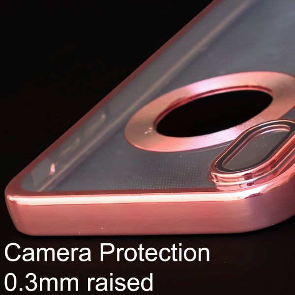 Pink 6D Chrome Logo Cut Transparent Case for Apple iphone Xr - The Hatke