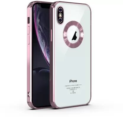Pink 6D Chrome Logo Cut Transparent Case for Apple iphone Xr - The Hatke