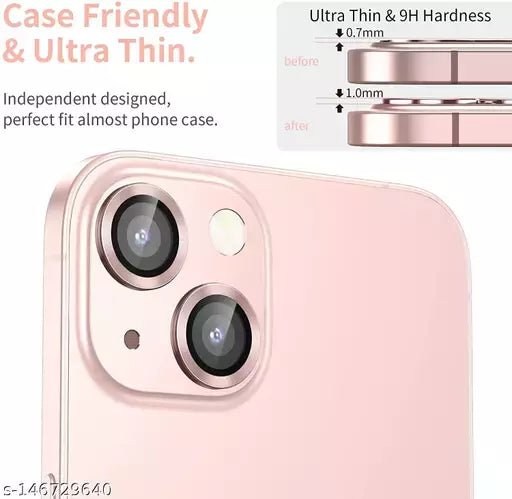 Pink Metallic camera ring lens guard for Apple iphone 14 Plus - The Hatke