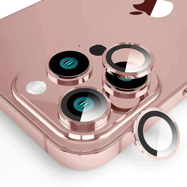 Pink Metallic camera ring lens guard for Apple iphone 14 Pro - The Hatke