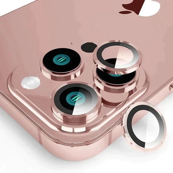 Pink Metallic camera ring lens guard for Apple iphone 14 Pro Max - The Hatke
