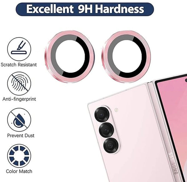 Pink Metallic camera ring lens guard for Samsung Galaxy Z Fold 6 - The Hatke