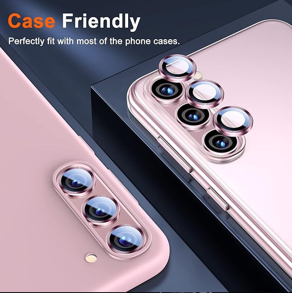 Pink Metallic camera ring lens guard for Samsung S23 Plus - The Hatke