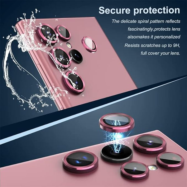 Pink Metallic camera ring lens guard for Samsung S23 Ultra - The Hatke