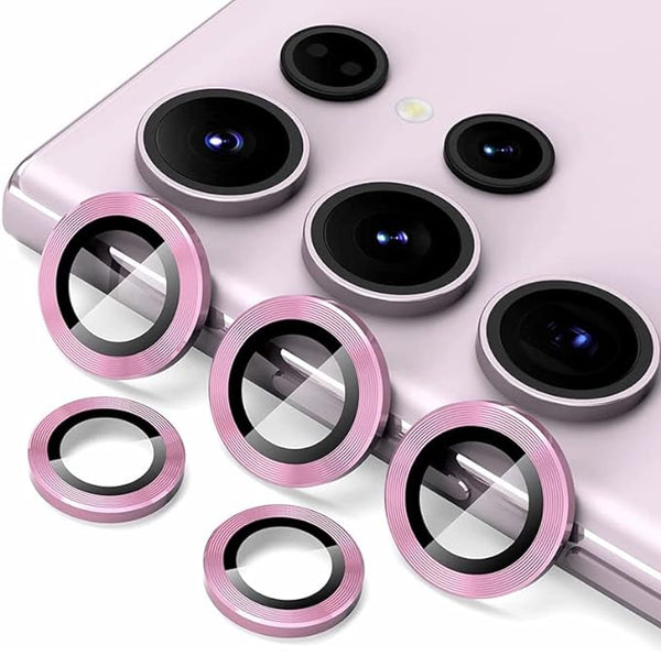Pink Metallic camera ring lens guard for Samsung S23 Ultra - The Hatke