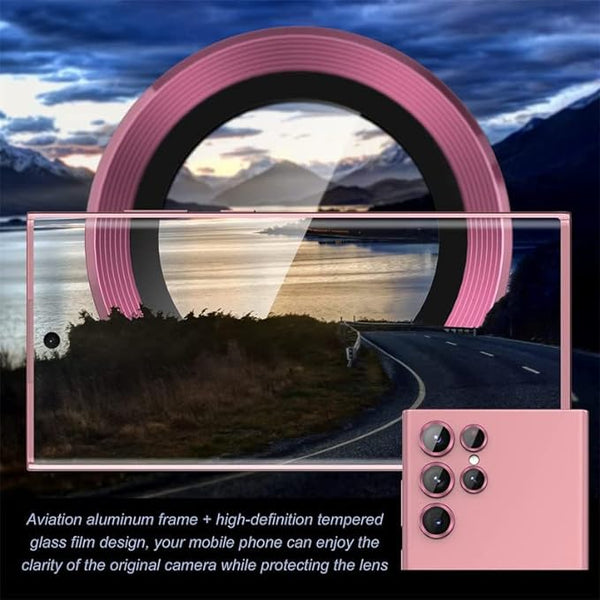 Pink Metallic camera ring lens guard for Samsung S23 Ultra - The Hatke
